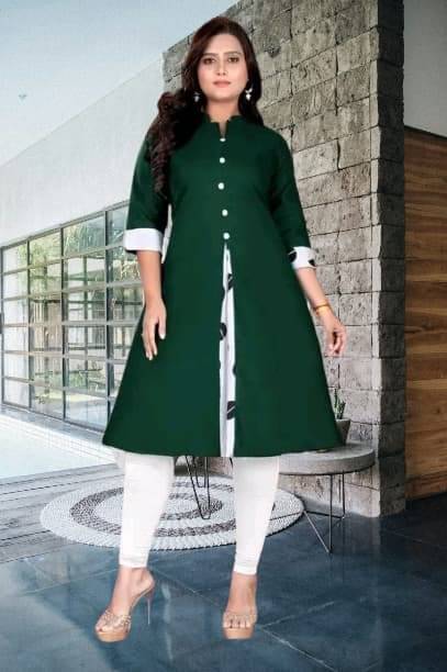BONISTA FASHION FOR ALL Women Cotton Flex Solid A-line Kurti ( Green ) BONISTA FASHION FOR ALL Women Cotton Flex Solid A-line Kurti ( Green )