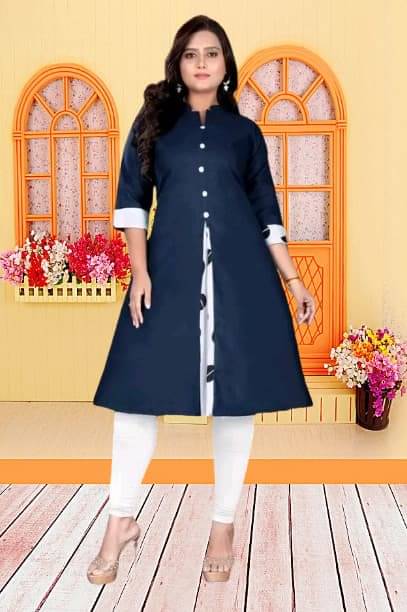     			BONISTA FASHION FOR ALL Women Cotton Flex Solid A-line Kurti ( Light Green )