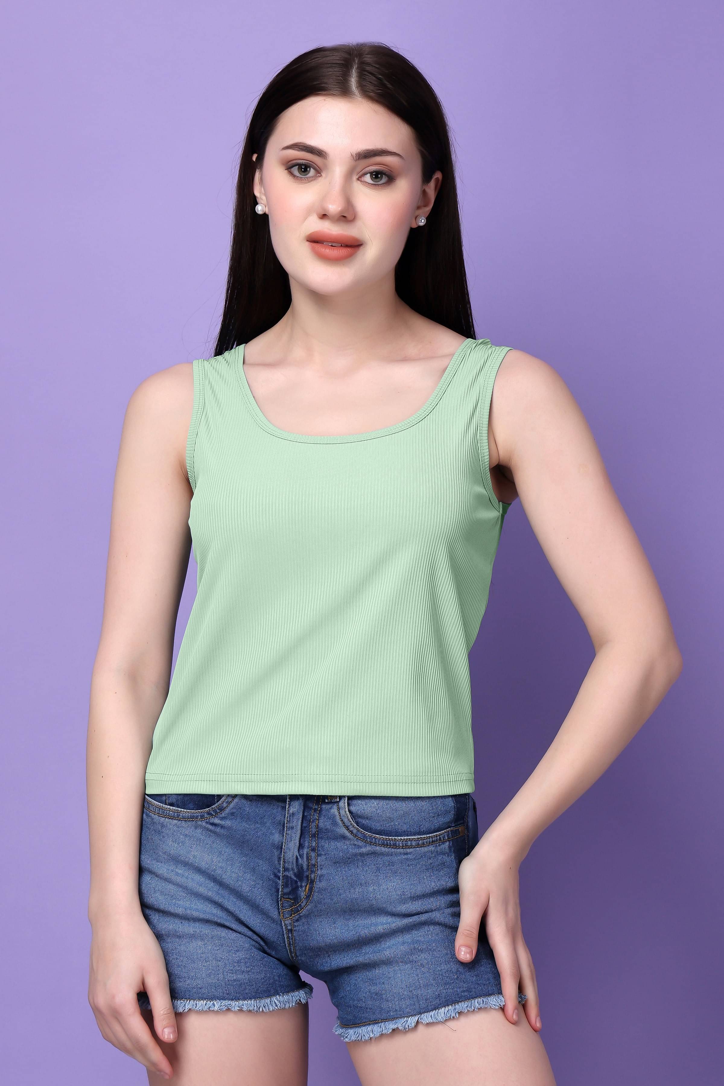     			Bitterlime Women's Cotton Crop Top ( Green )