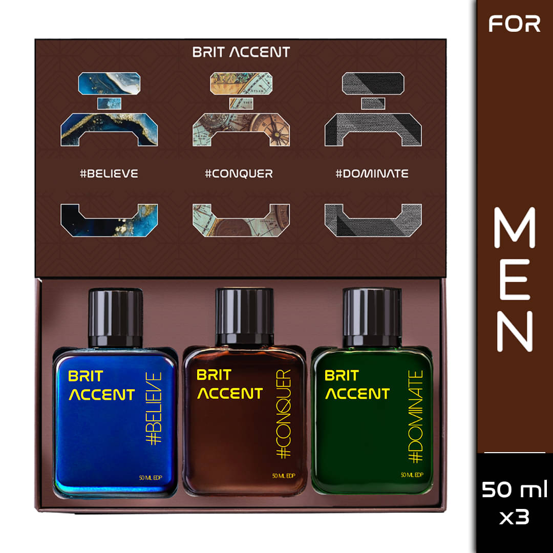 Brit Accent Eau De Parfum (EDP) Woody,Fresh,Smoky Strong -Fragrance For Men ( Pack of 3 ) Brit Accent Eau De Parfum (EDP) Woody,Fresh,Smoky Strong -Fragrance For Men ( Pack of 3 )
