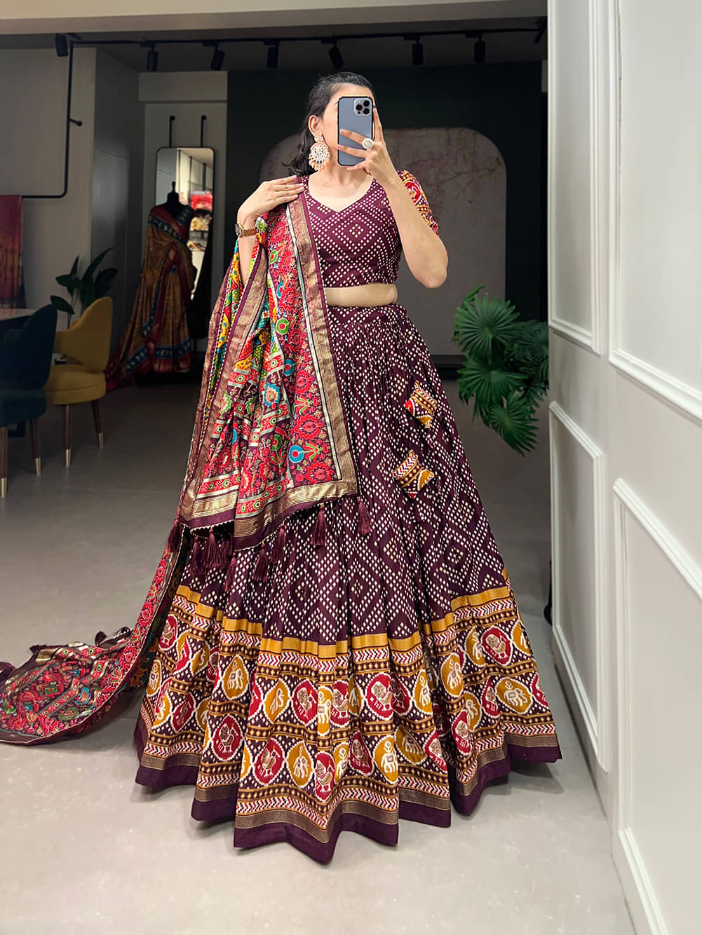 CYNOR Turquoise Tussar Silk Circular Stitched Lehenga Single CYNOR Turquoise Tussar Silk Circular Stitched Lehenga Single