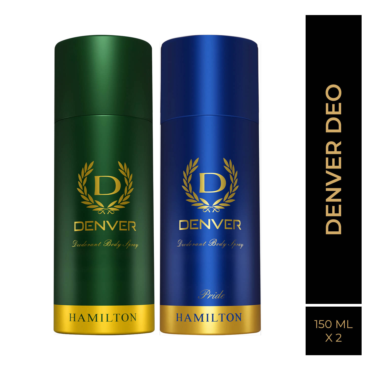     			Denver Hamilton & Pride Long Lasting Deodorant Spray For Men 150 ml Each (Pack of 2)