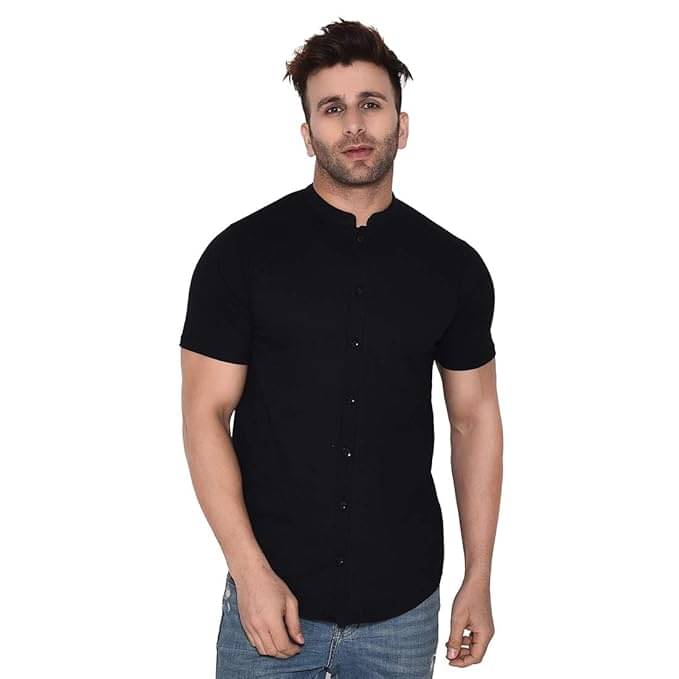 Diaz Men Cotton Regular Fit Solid T-Shirt ( Black ) Diaz Men Cotton Regular Fit Solid T-Shirt ( Black )