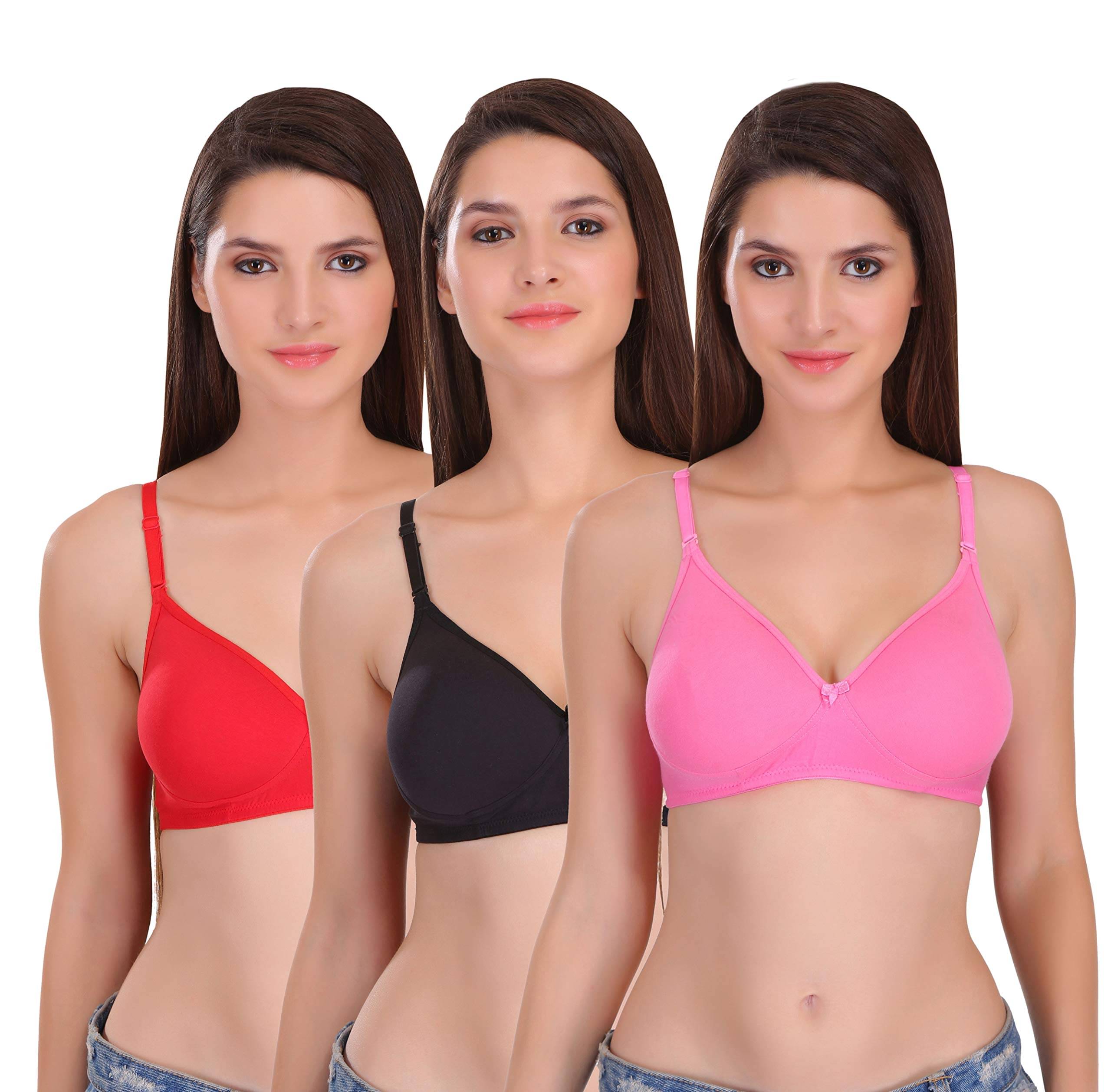     			Featherline Pack of 3 Cotton Blend Heavily Padded T-Shirt Bra For Women ( Multicolor3 )