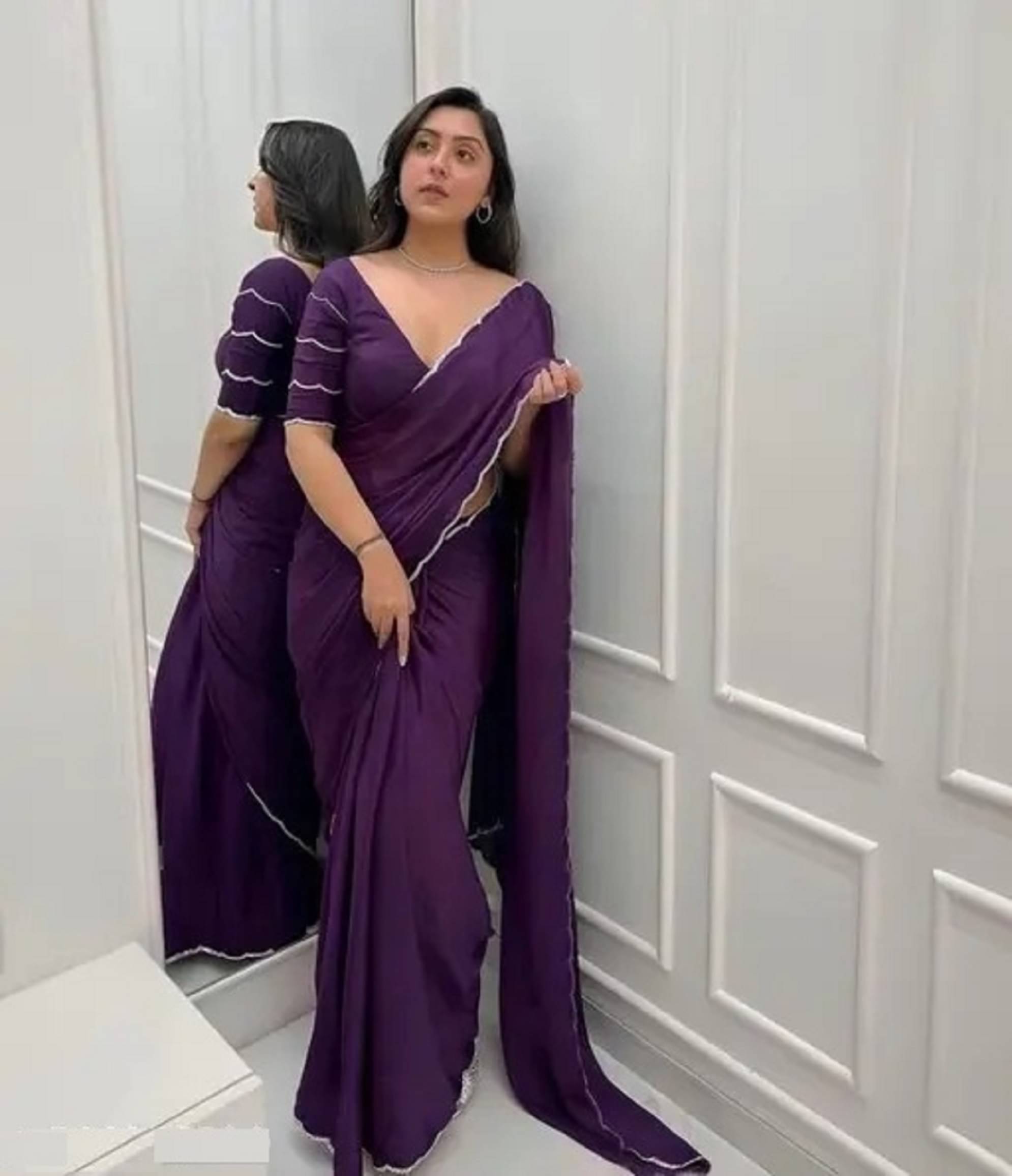 Juhi Collection Georgette Solid Mysore Silk Sarees With Unstitched Blouse Piece ( Wine ) Juhi Collection Georgette Solid Mysore Silk Sarees With Unstitched Blouse Piece ( Wine )