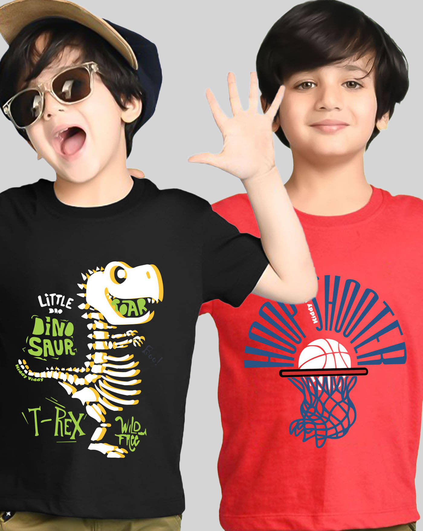    			KIDDY VIDDY Pack of 2 Boys Cotton Blend T-Shirt ( Red )