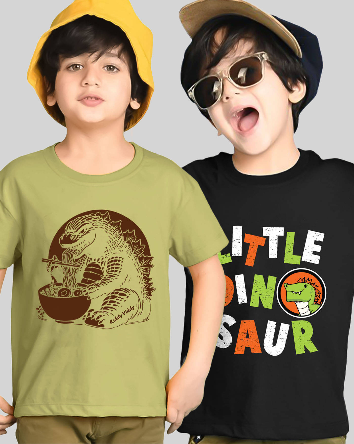     			KIDDY VIDDY Pack of 2 Boys Cotton Blend T-Shirt ( Green )