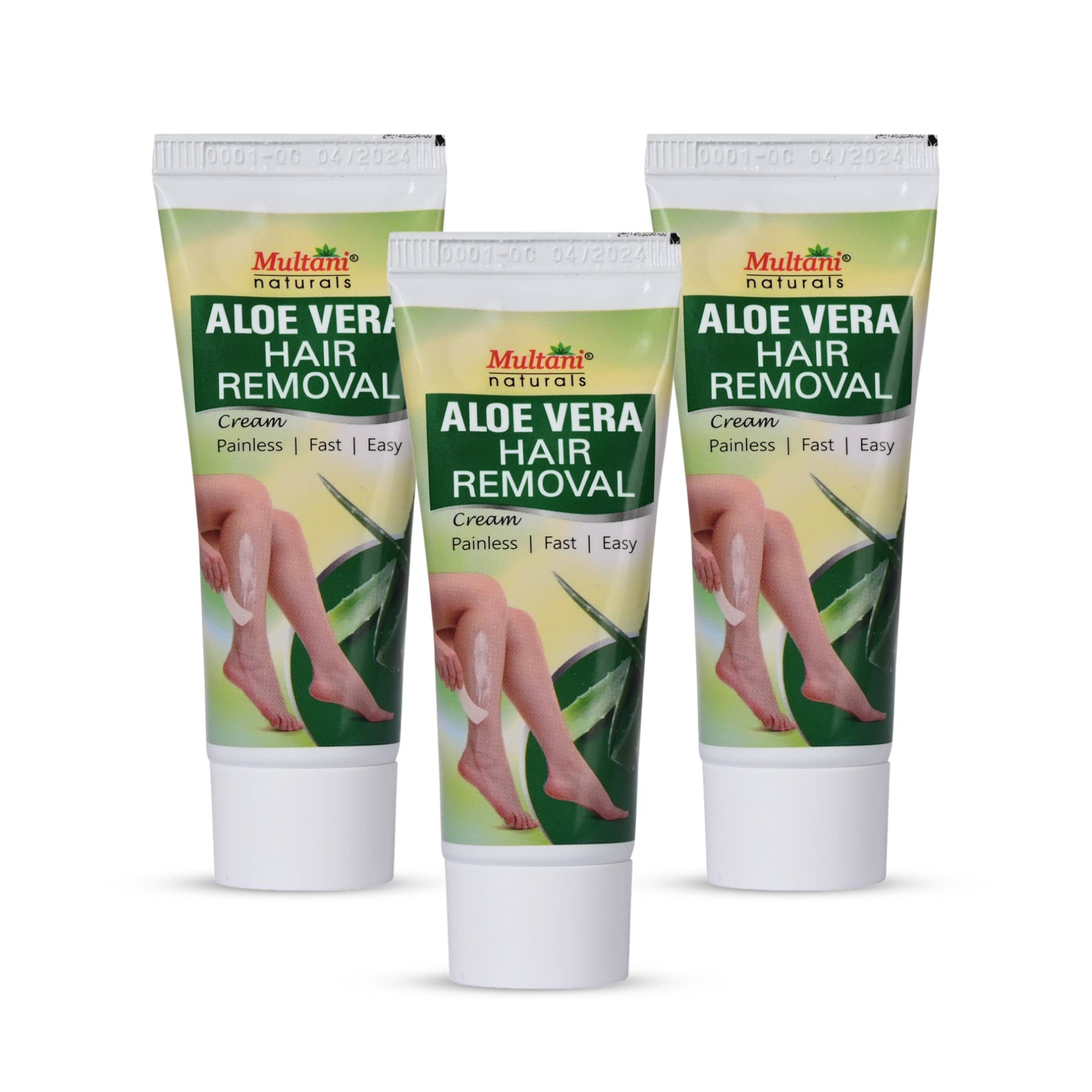 Multani Naturals Aloe Vera Painless Hair Removal Cream for Smooth & Effortless Finish 30ml (Pack of 3)