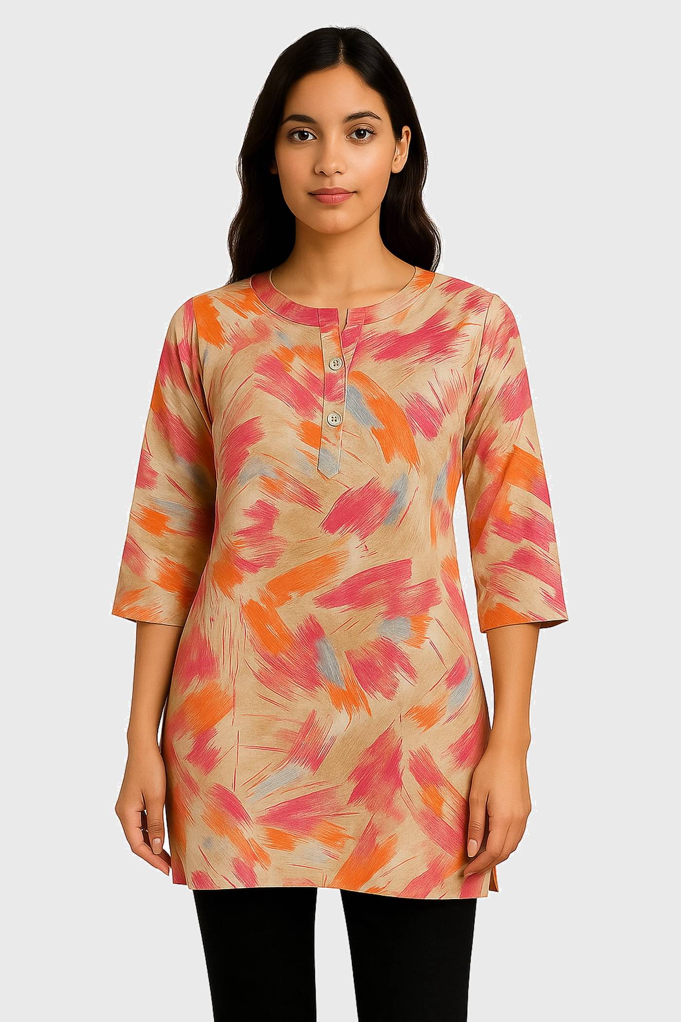 Meher Impex Women Rayon Printed Straight Kurti ( Multicoloured ) Meher Impex Women Rayon Printed Straight Kurti ( Multicoloured )