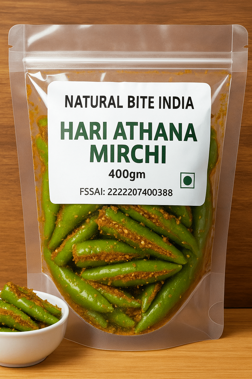 NATURAL BITE INDIA Green chilli Pickle Without Oil,Without Preservative Athana Mirchi 400 gm NATURAL BITE INDIA Green chilli Pickle Without Oil,Without Preservative Athana Mirchi 400 gm