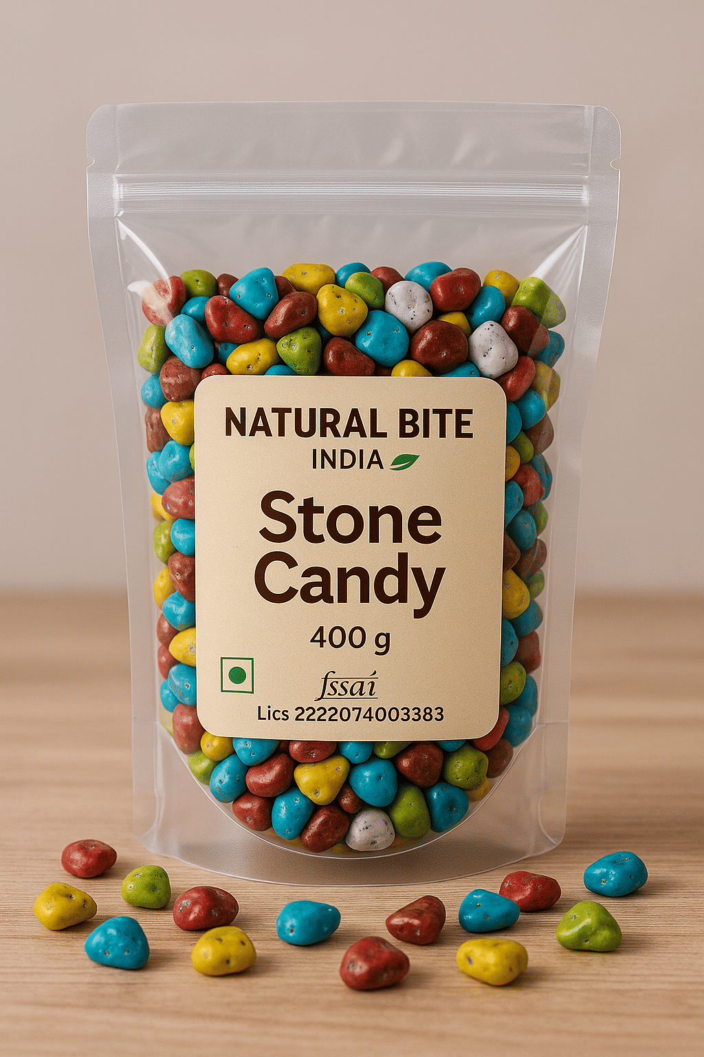     			NATURAL BITE INDIA Milk Stone Chocolate candy Caramel Candies 400 gm