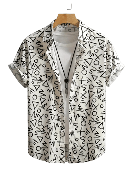     			PAVICHA Rayon Flex Regular Fit Printed Half Sleeves Men's Casual Shirt - Off-White ( Pack of 1 )