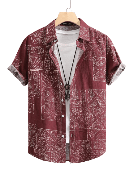 PAVICHA Rayon Flex Regular Fit Printed Half Sleeves Men's Casual Shirt - Maroon ( Pack of 1 ) PAVICHA Rayon Flex Regular Fit Printed Half Sleeves Men's Casual Shirt - Maroon ( Pack of 1 )