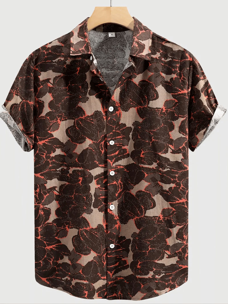 PAVICHA Rayon Flex Regular Fit Printed Half Sleeves Men's Casual Shirt - Brown ( Pack of 1 ) PAVICHA Rayon Flex Regular Fit Printed Half Sleeves Men's Casual Shirt - Brown ( Pack of 1 )