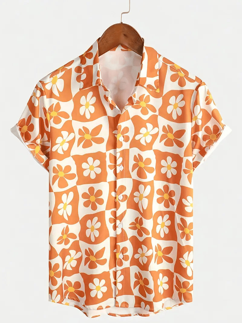 PAVICHA Rayon Flex Regular Fit Printed Half Sleeves Men's Casual Shirt - Orange ( Pack of 1 ) PAVICHA Rayon Flex Regular Fit Printed Half Sleeves Men's Casual Shirt - Orange ( Pack of 1 )