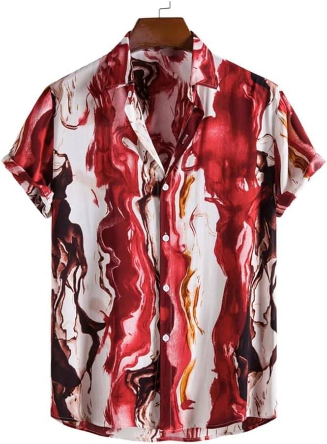 PAVICHA Rayon Flex Regular Fit Printed Half Sleeves Men's Casual Shirt - Red ( Pack of 1 ) PAVICHA Rayon Flex Regular Fit Printed Half Sleeves Men's Casual Shirt - Red ( Pack of 1 )