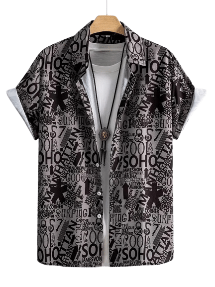 PAVICHA Rayon Flex Regular Fit Printed Half Sleeves Men's Casual Shirt - Grey ( Pack of 1 ) PAVICHA Rayon Flex Regular Fit Printed Half Sleeves Men's Casual Shirt - Grey ( Pack of 1 )