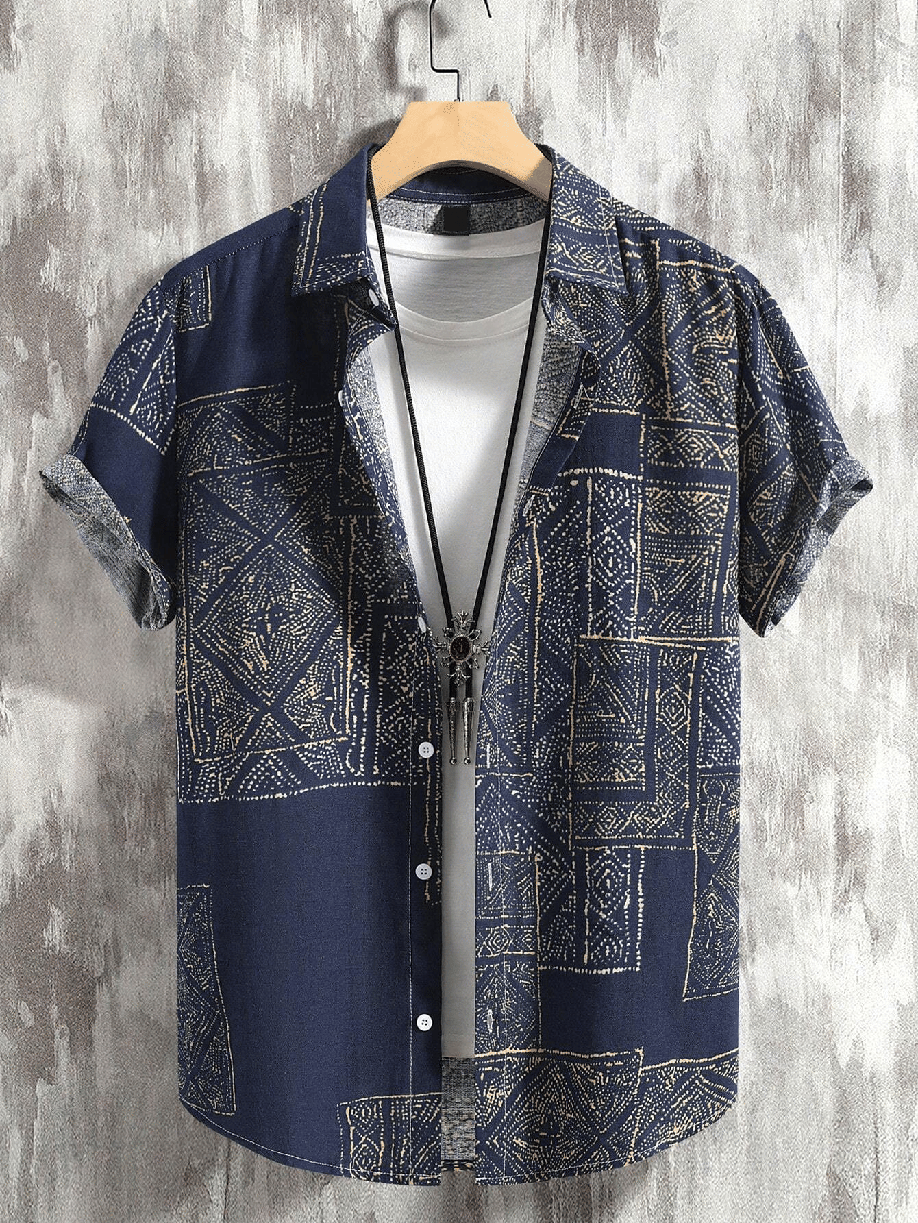 PAVICHA Rayon Flex Regular Fit Printed Half Sleeves Men's Casual Shirt - Blue ( Pack of 1 ) PAVICHA Rayon Flex Regular Fit Printed Half Sleeves Men's Casual Shirt - Blue ( Pack of 1 )