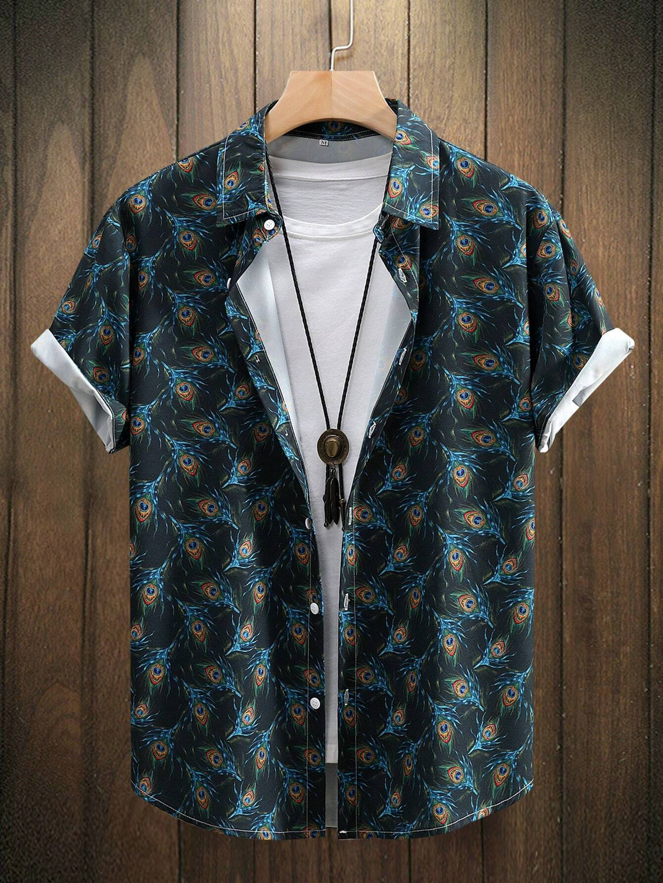 PAVICHA Rayon Flex Regular Fit Printed Half Sleeves Men's Casual Shirt - Blue ( Pack of 1 ) PAVICHA Rayon Flex Regular Fit Printed Half Sleeves Men's Casual Shirt - Blue ( Pack of 1 )