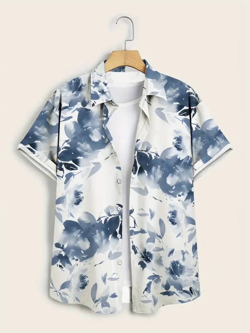 PAVICHA Rayon Flex Regular Fit Printed Half Sleeves Men's Casual Shirt - Blue ( Pack of 1 ) PAVICHA Rayon Flex Regular Fit Printed Half Sleeves Men's Casual Shirt - Blue ( Pack of 1 )