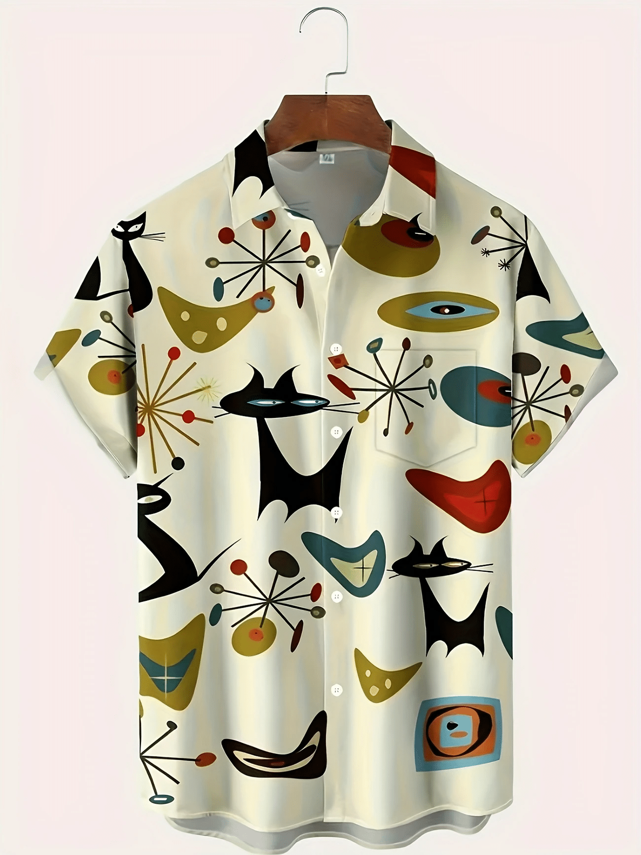     			PAVICHA Rayon Flex Regular Fit Printed Half Sleeves Men's Casual Shirt - Cream ( Pack of 1 )