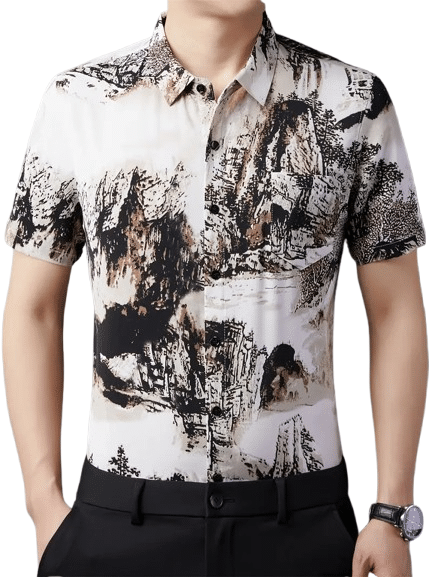     			PAVICHA Rayon Flex Regular Fit Printed Half Sleeves Men's Casual Shirt - Black ( Pack of 1 )