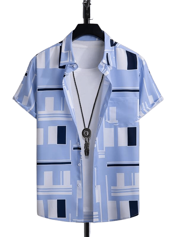 PAVICHA Rayon Flex Regular Fit Printed Half Sleeves Men's Casual Shirt - Blue ( Pack of 1 ) PAVICHA Rayon Flex Regular Fit Printed Half Sleeves Men's Casual Shirt - Blue ( Pack of 1 )