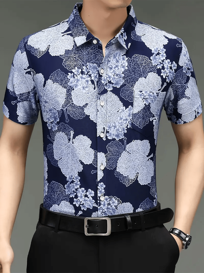 PAVICHA Rayon Flex Regular Fit Printed Half Sleeves Men's Casual Shirt - Blue ( Pack of 1 ) PAVICHA Rayon Flex Regular Fit Printed Half Sleeves Men's Casual Shirt - Blue ( Pack of 1 )