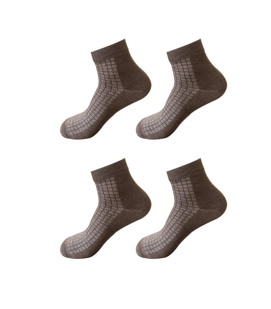 Ribbify Pack of 2 Men's Cotton Ankle Length Socks ( Brown ) Ribbify Pack of 2 Men's Cotton Ankle Length Socks ( Brown )
