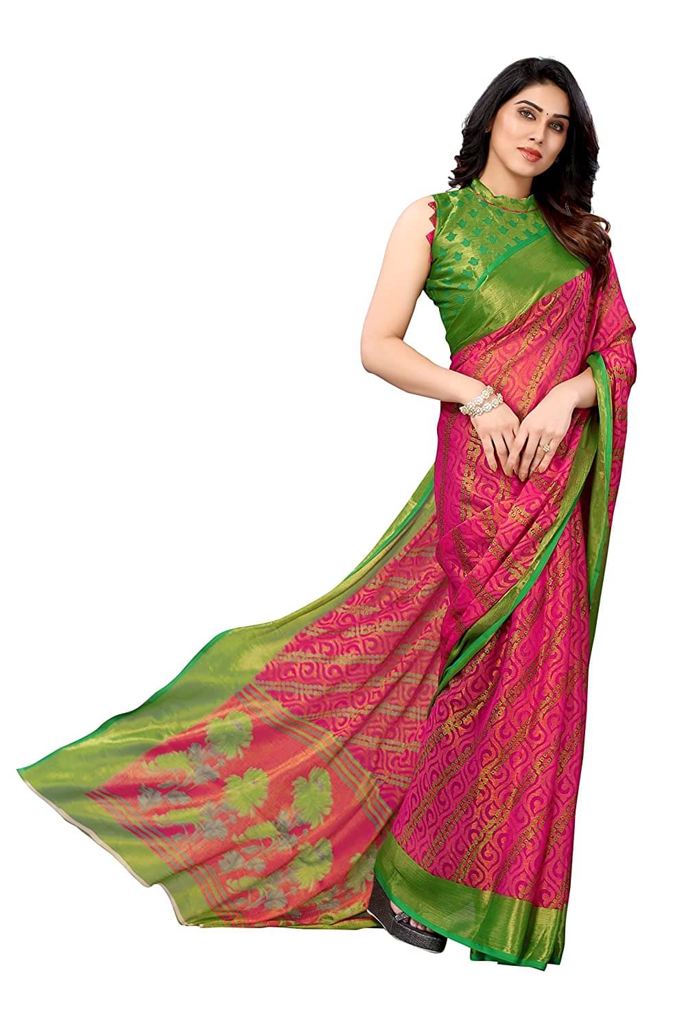 SHIRODHARI Brasso Printed Ilkal Saree With Unstitched Blouse Piece ( Green ) SHIRODHARI Brasso Printed Ilkal Saree With Unstitched Blouse Piece ( Green )
