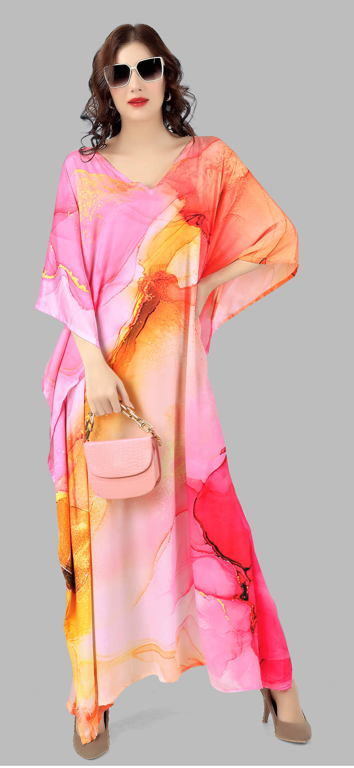     			SILK SUTRA Women's Silk Kaftan ( Multi Color )