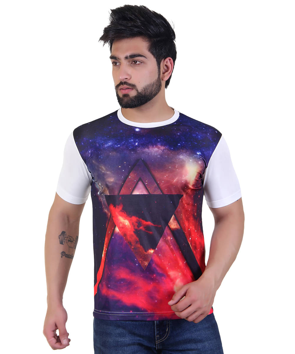    			STARFOX Men Polyester Slim Fit Printed T-Shirt ( White )