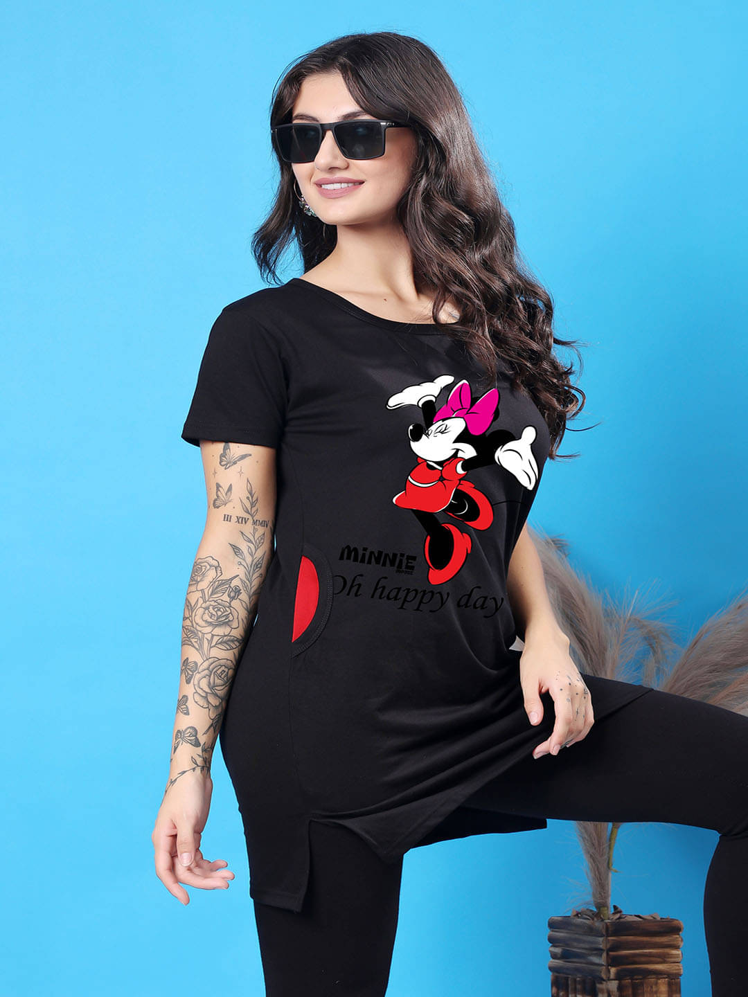 SWIFTLY Women Cotton Printed Regular Fit Round Neck T-Shirt ( Black ) SWIFTLY Women Cotton Printed Regular Fit Round Neck T-Shirt ( Black )