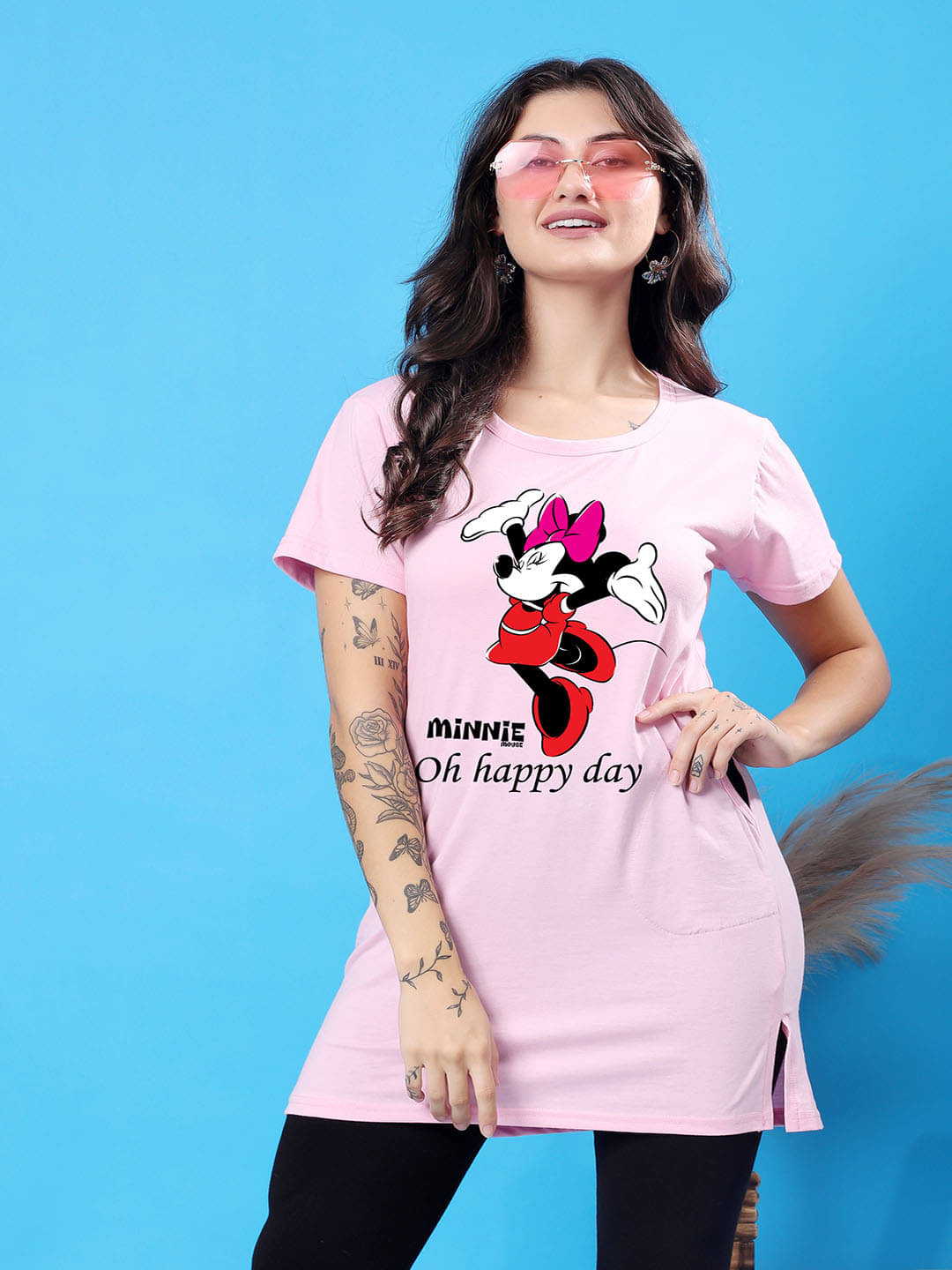 SWIFTLY Women Cotton Printed Regular Fit Round Neck T-Shirt ( Pink ) SWIFTLY Women Cotton Printed Regular Fit Round Neck T-Shirt ( Pink )