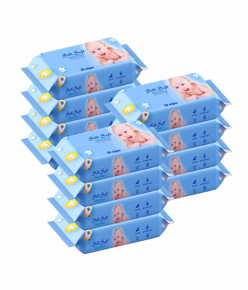     			Silk Soft Baby Wet Wipes - 360 Wipes (30 x 12 Packs) | Fragrance-Free, Alcohol-Free & Hypoallergenic | Extra Thick, Moisturizing & Gentle on Sensitive Baby Skin