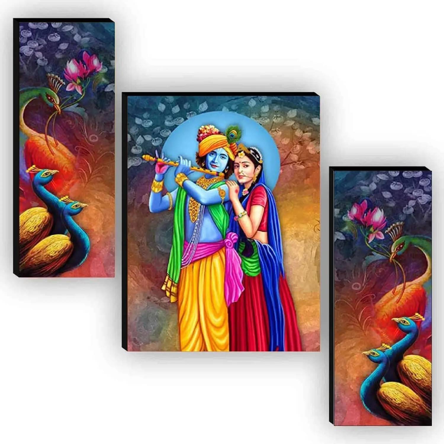 TNFArt Set Of 3 Radha Krishna Wall Paintings For Living Room Gift Items 12 x 18 inch TNFArt Set Of 3 Radha Krishna Wall Paintings For Living Room Gift Items 12 x 18 inch