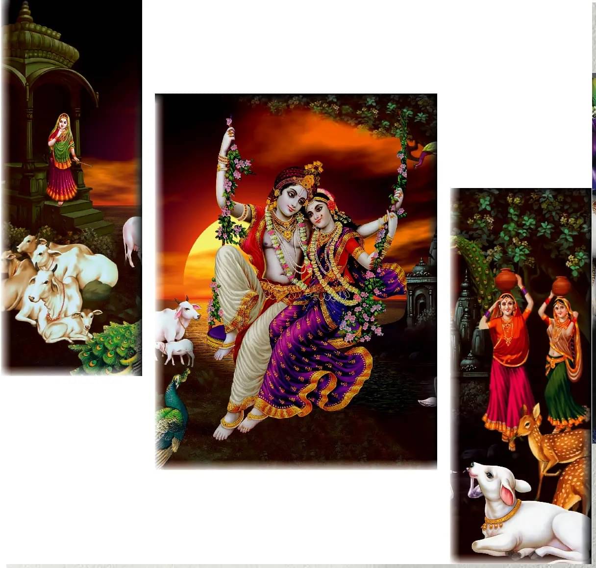 TNFArt Set Of 3 Radha Krishna Wall Paintings For Living Room Gift Items 12 x 18 inch TNFArt Set Of 3 Radha Krishna Wall Paintings For Living Room Gift Items 12 x 18 inch
