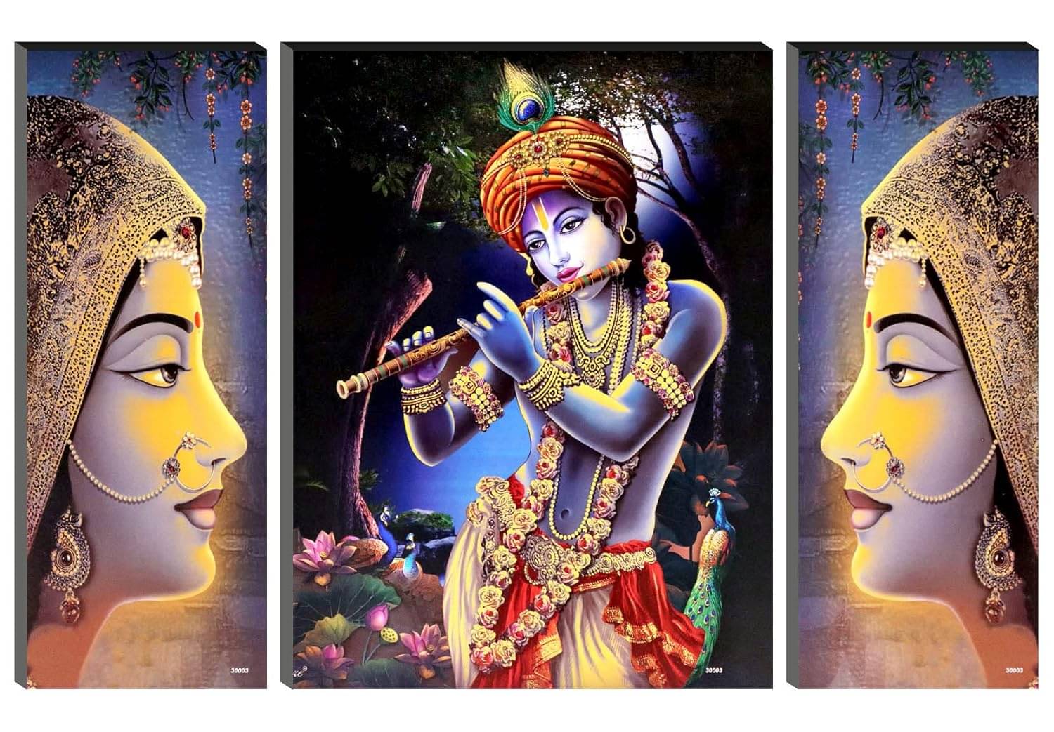 TNFArt Set Of 3 Radha Krishna Wall Paintings For Living Room Gift Items 12 x 18 inch TNFArt Set Of 3 Radha Krishna Wall Paintings For Living Room Gift Items 12 x 18 inch