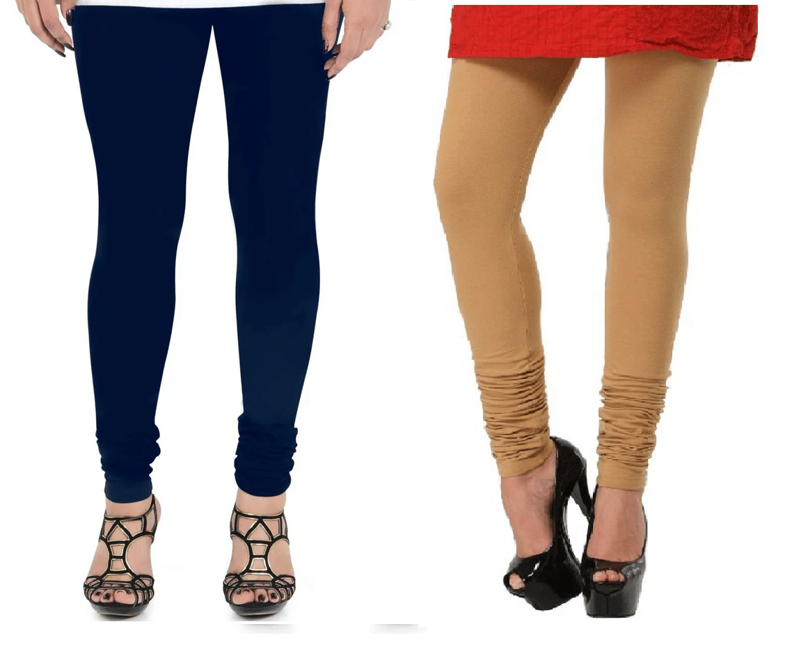     			VANIRIDDH Pack of 2 Cotton Women's Churidar ( Blue,Beige )