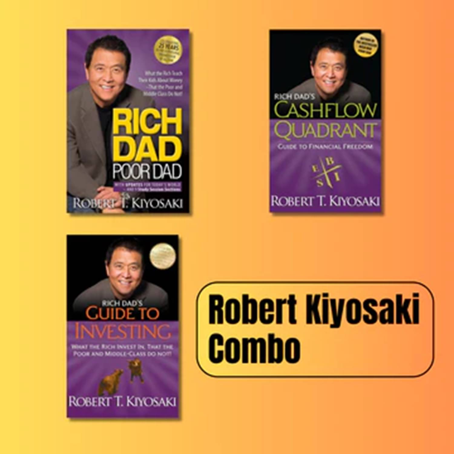     			(combo of 3 book (Rich dad & cashflow &Guid to  investing )