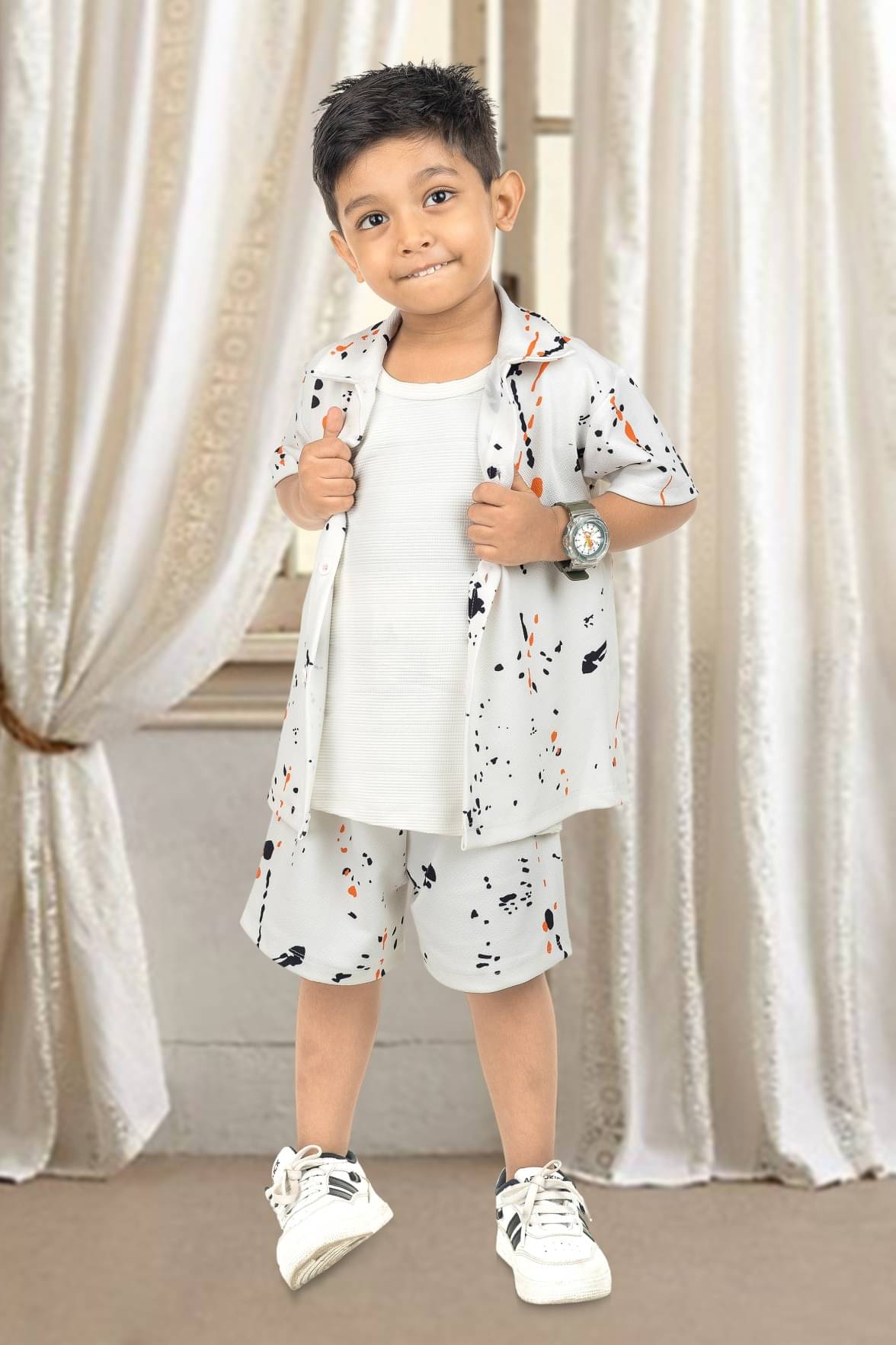     			s muktar garments Pack of 1 Baby Boys Cotton Blend T-Shirt & Shorts Set ( Multicolor )