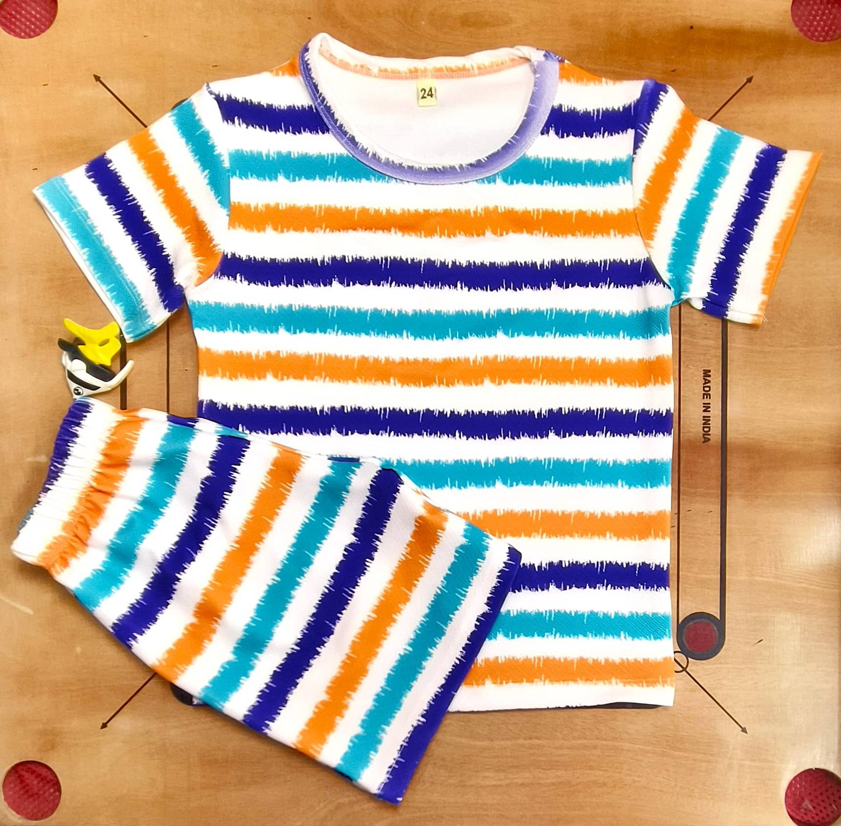s muktar garments Pack of 1 Baby Boys Cotton Blend T-Shirt & Shorts Set ( Multicolor ) s muktar garments Pack of 1 Baby Boys Cotton Blend T-Shirt & Shorts Set ( Multicolor )