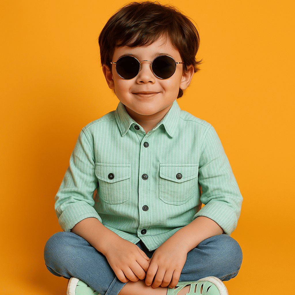     			ALY JH0N Pack of 1 Boys 100% Cotton Full Sleeves Shirt ( Green )