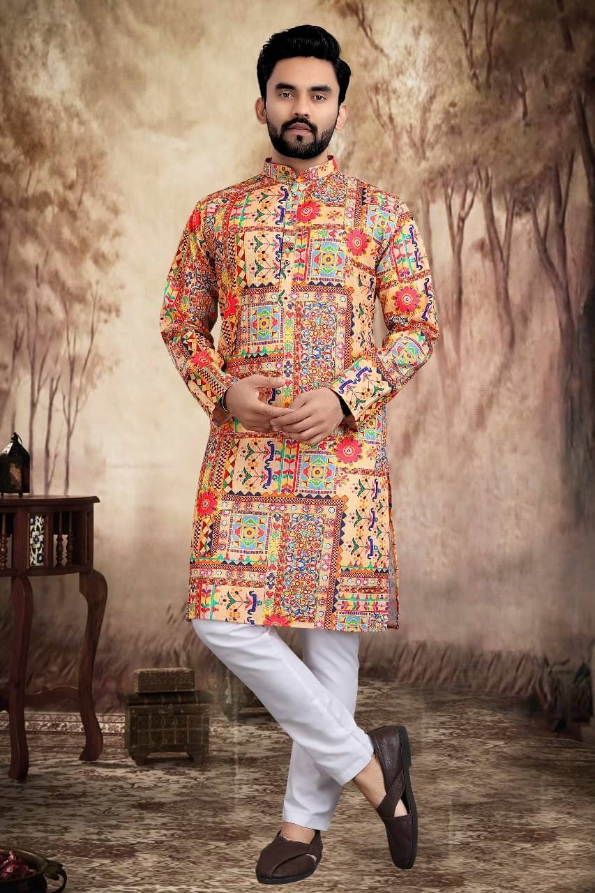     			AMAR VSTRA Multicolor Cotton Blend Regular Fit Men's Kurta Pyjama Set ( Pack of 1 )
