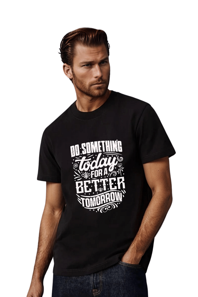 BLUEFICUS Men Polyester Regular Fit Printed T-Shirt ( Black ) BLUEFICUS Men Polyester Regular Fit Printed T-Shirt ( Black )