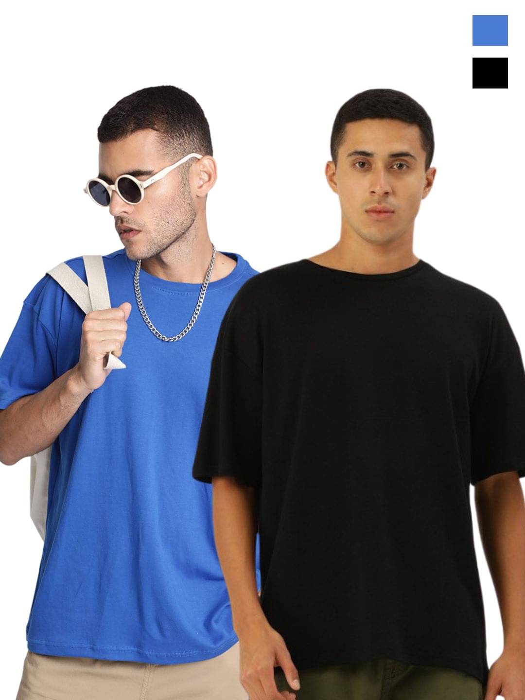     			Bene Kleed Men 100% Cotton Oversized Fit Solid T-Shirt ( Multicolor )
