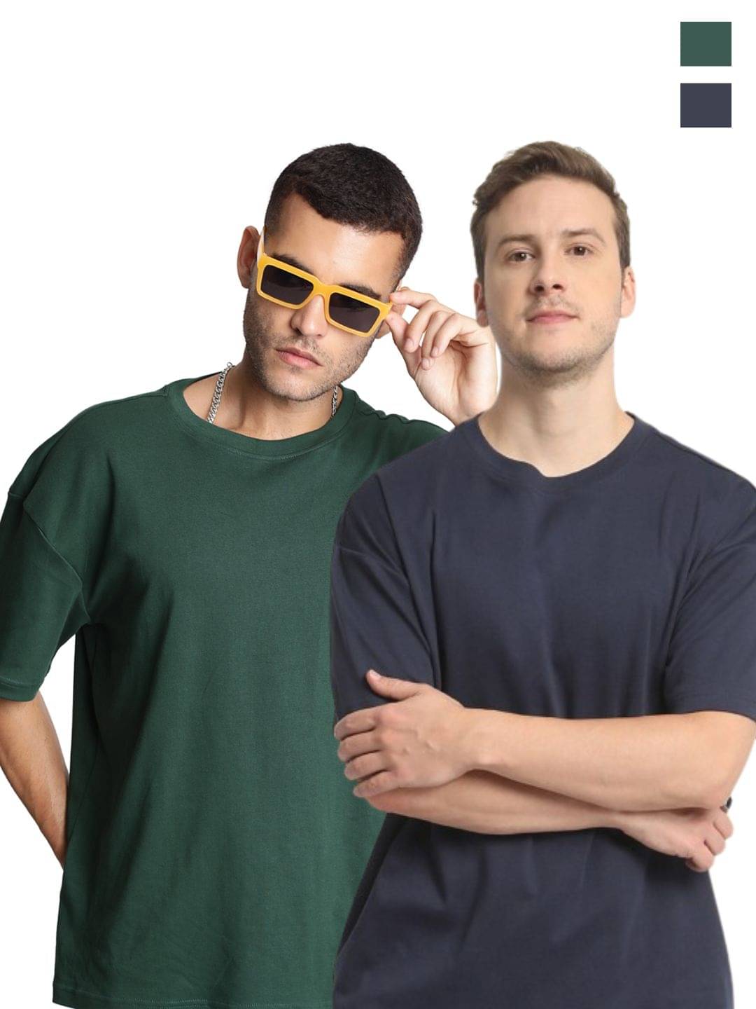    			Bene Kleed Men 100% Cotton Oversized Fit Solid T-Shirt ( Multicolor )