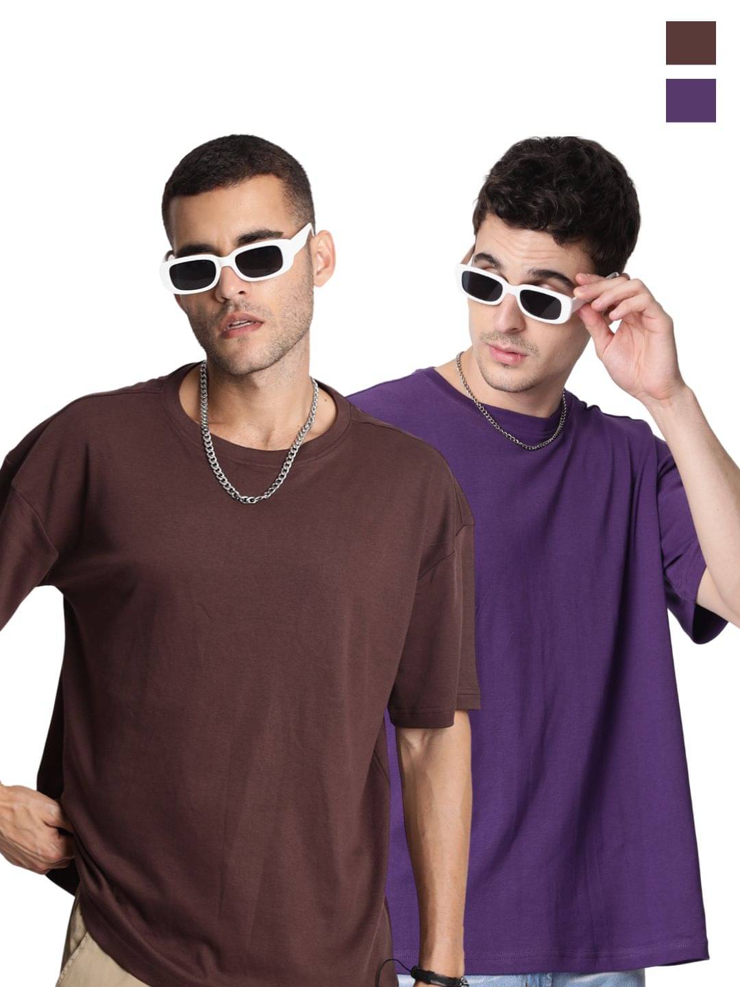     			Bene Kleed Men 100% Cotton Oversized Fit Solid T-Shirt ( Multicolor )