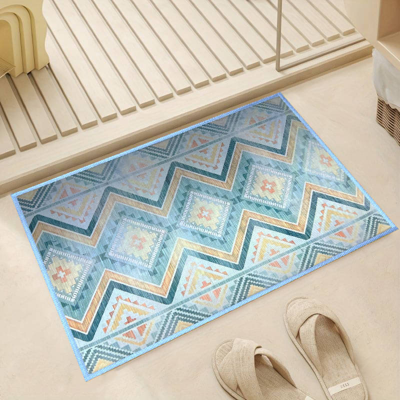     			ELANZA Gray Polyester Rectangular Floor Mat ( Pack of 1 )