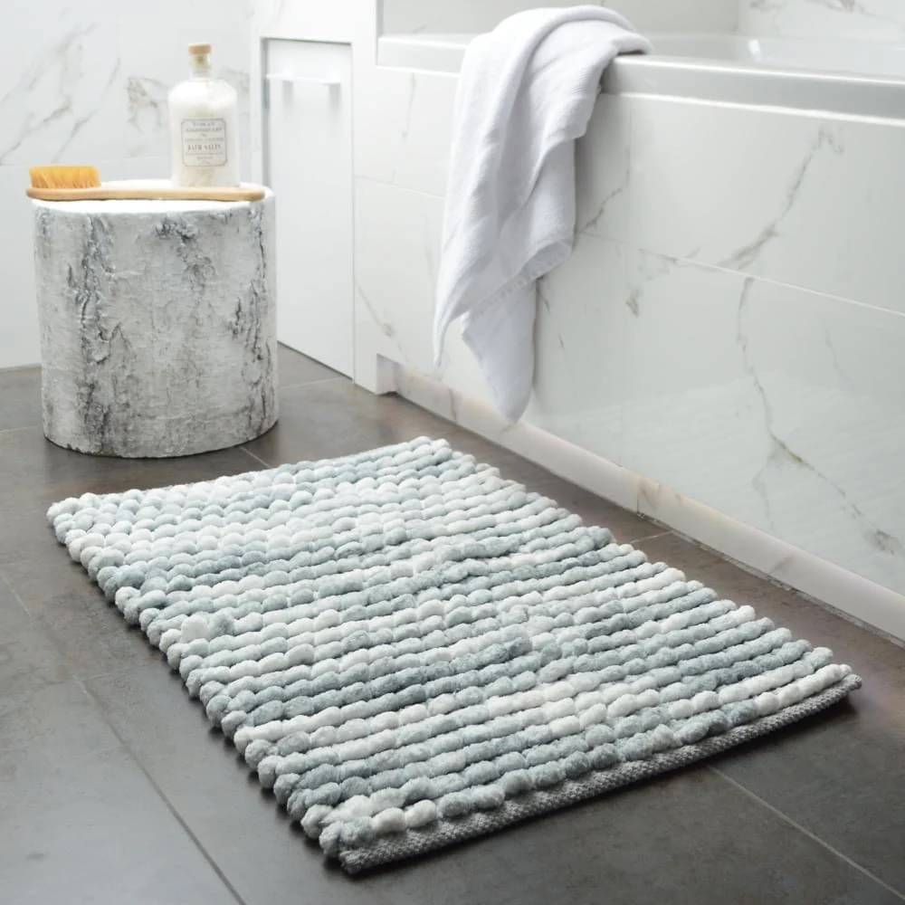    			ELANZA Gray Polyester Rectangular Floor Mat ( Pack of 1 )